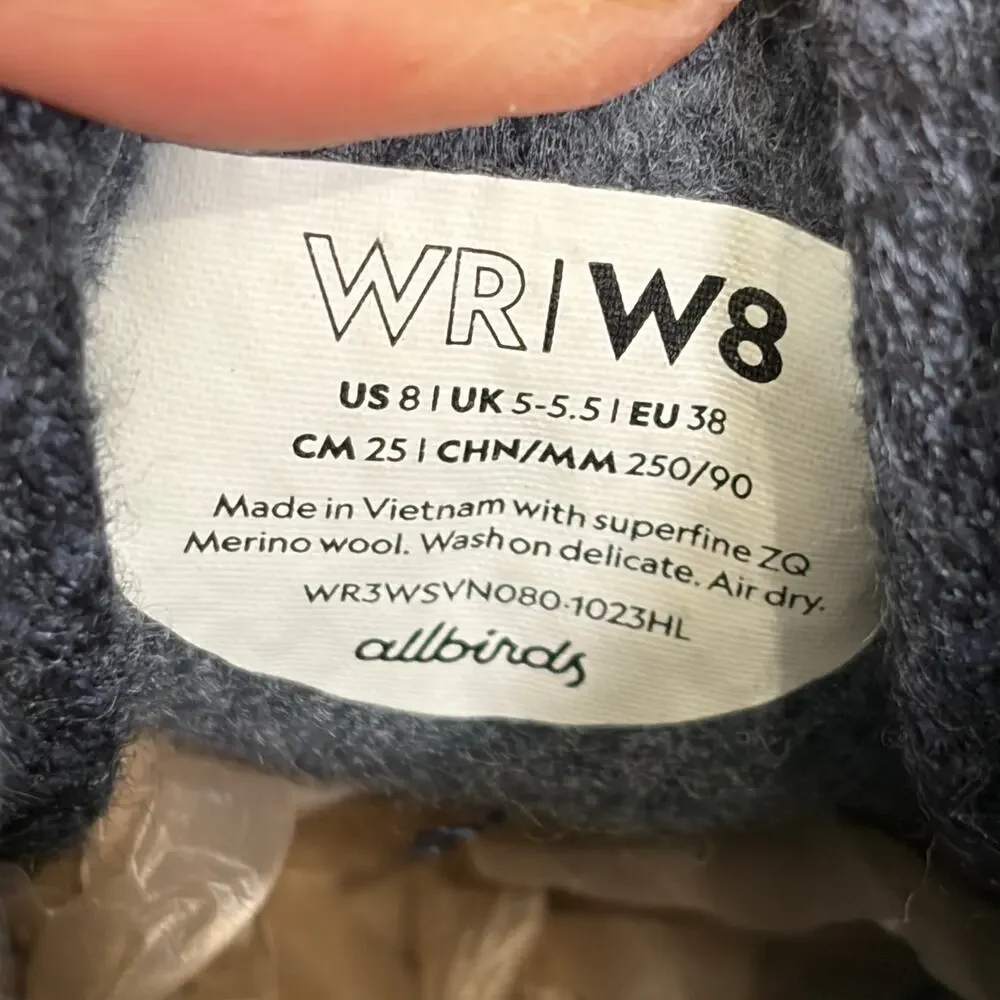 Allbirds Sneakers Womens 8 Navy Blue Wool Low Top Comfort Trainer Athletic Shoes - Picture 2 of 10